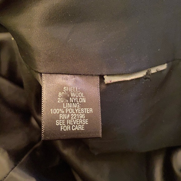 Croft & Barrow Black Double-Breasted Wool Pea Coat - Picture 7 of 10